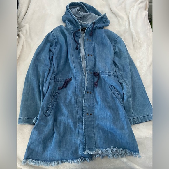 Blue Ripped Oversized Jacket - Picture 1 of 2